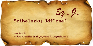 Szihelszky József névjegykártya